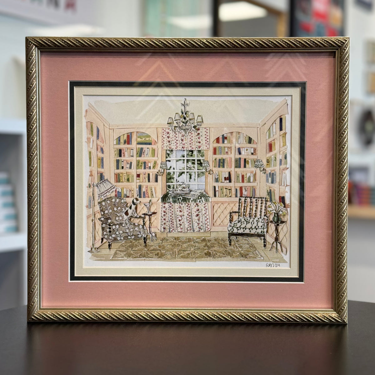 Watercolor of Reading Room