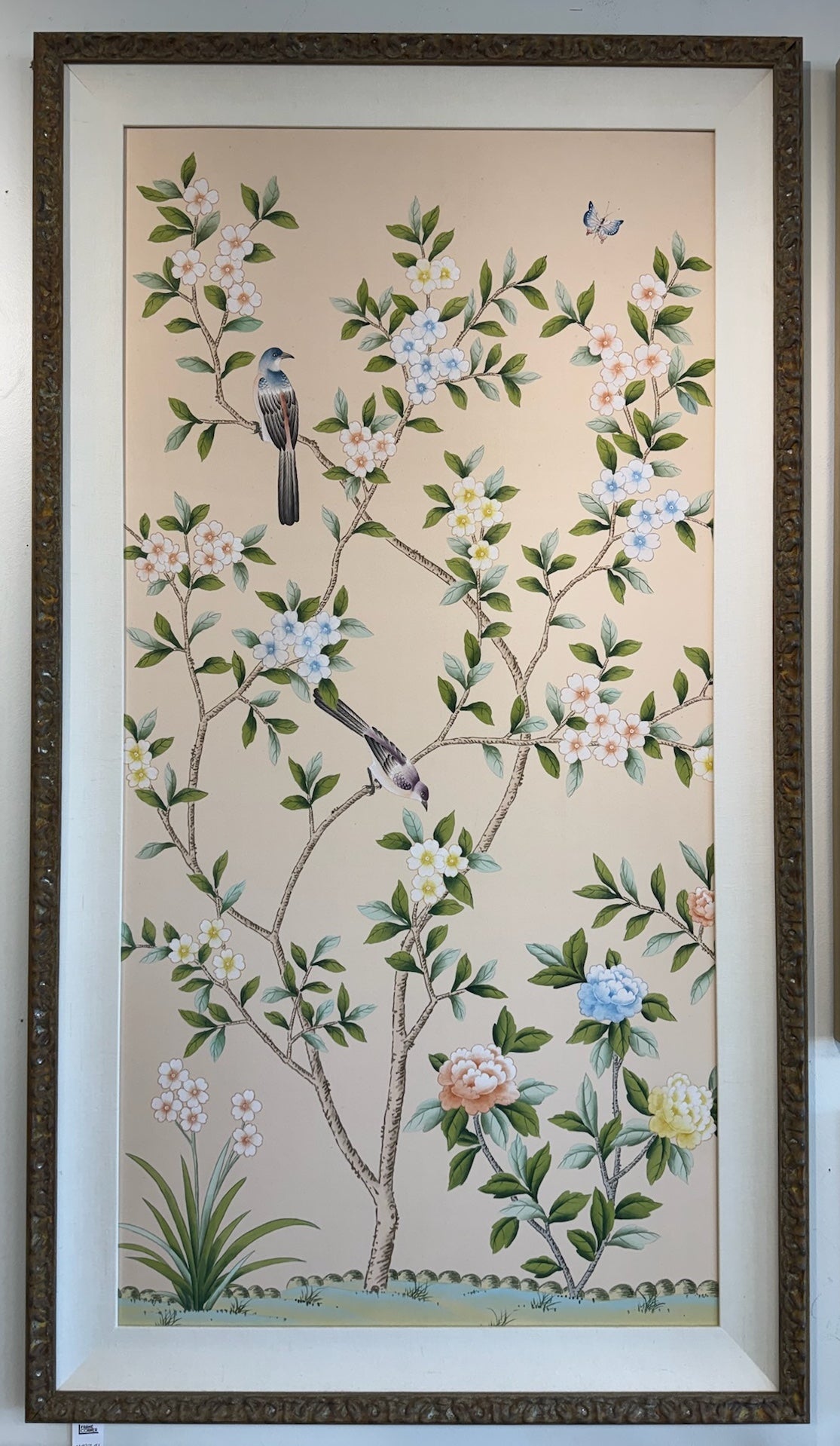 Wallpaper with Flowers and Birds