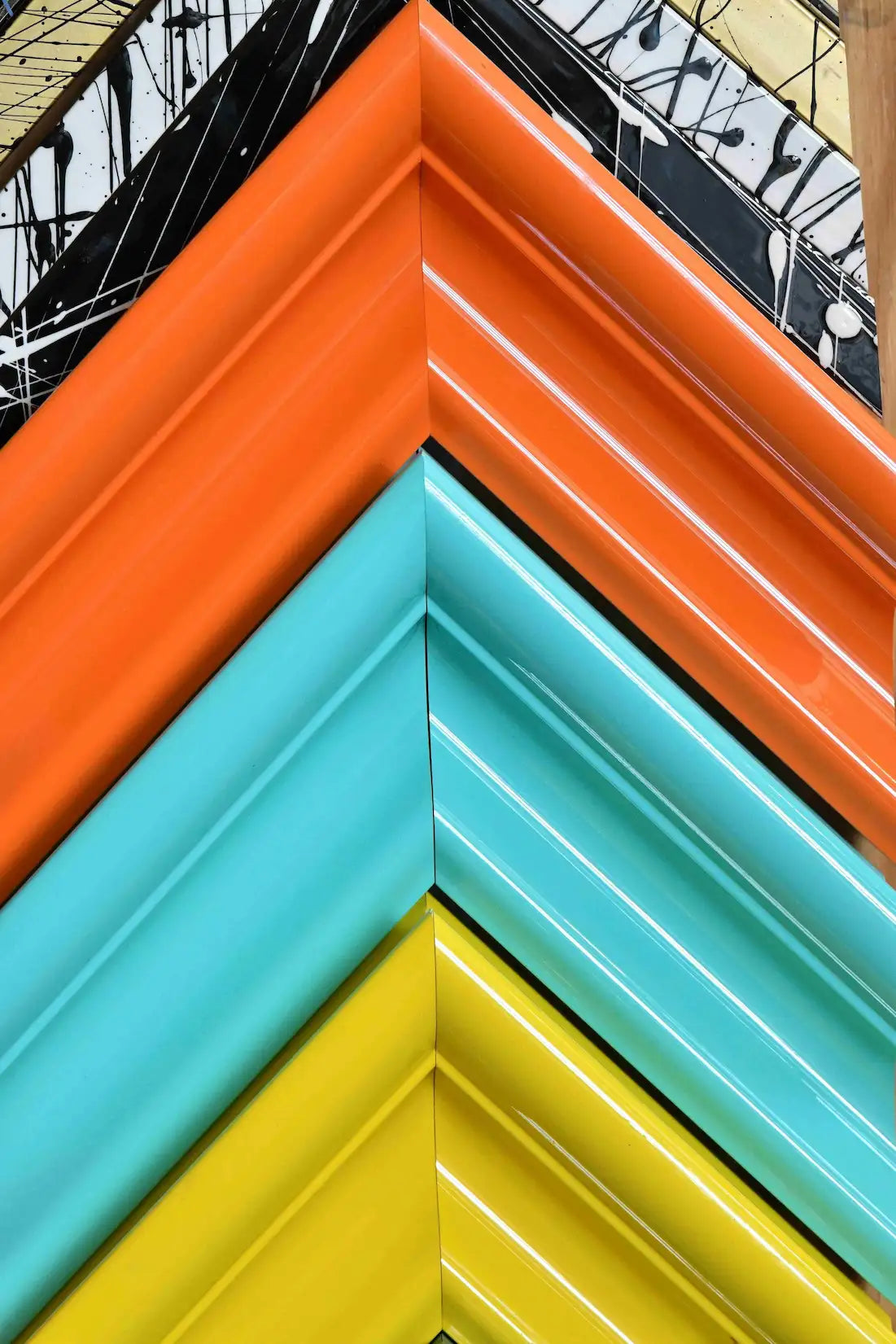 Frame Corner custom framing service preview of metallic and colorful frames