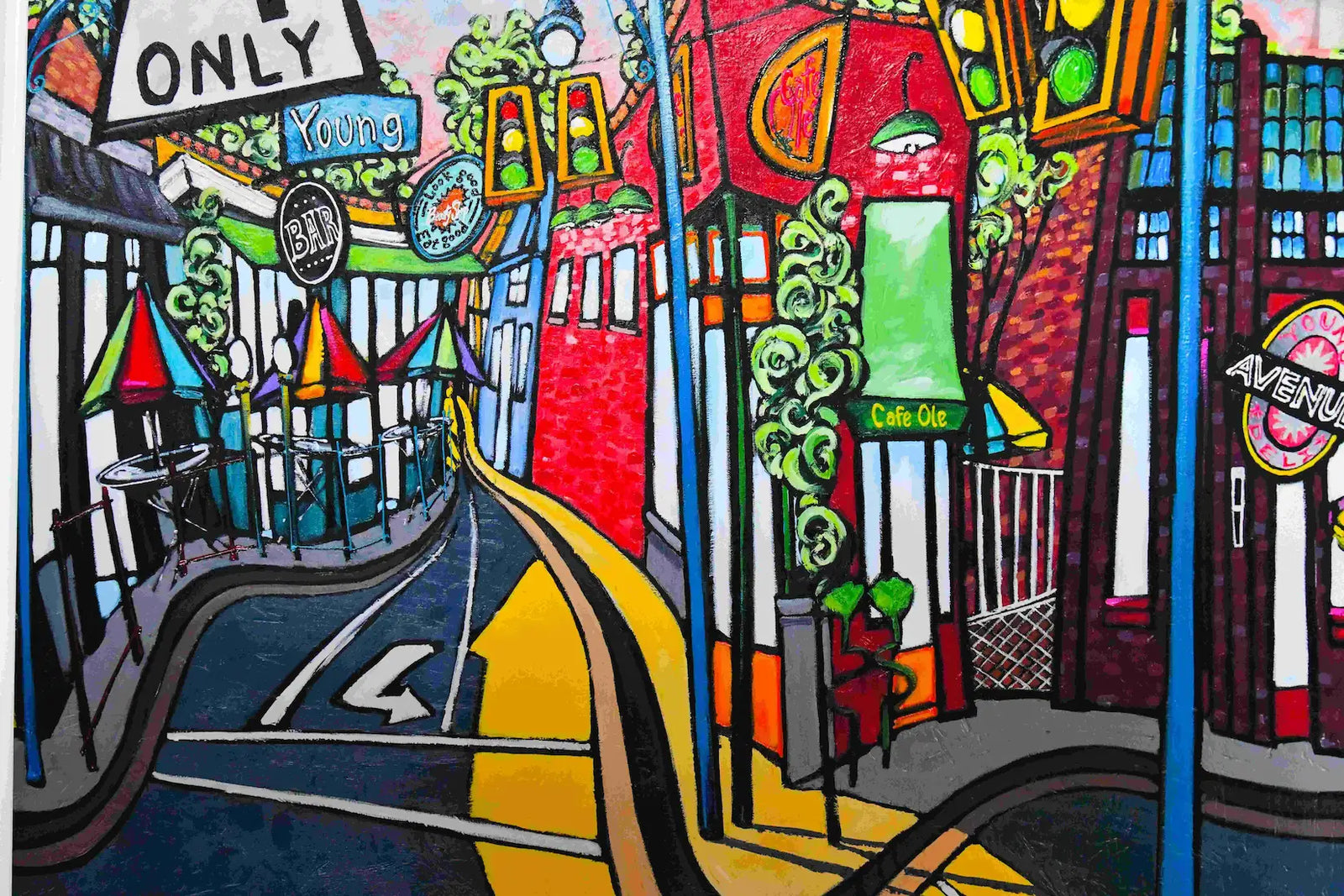 Frame Corner custom framing service and their product colorful street art
