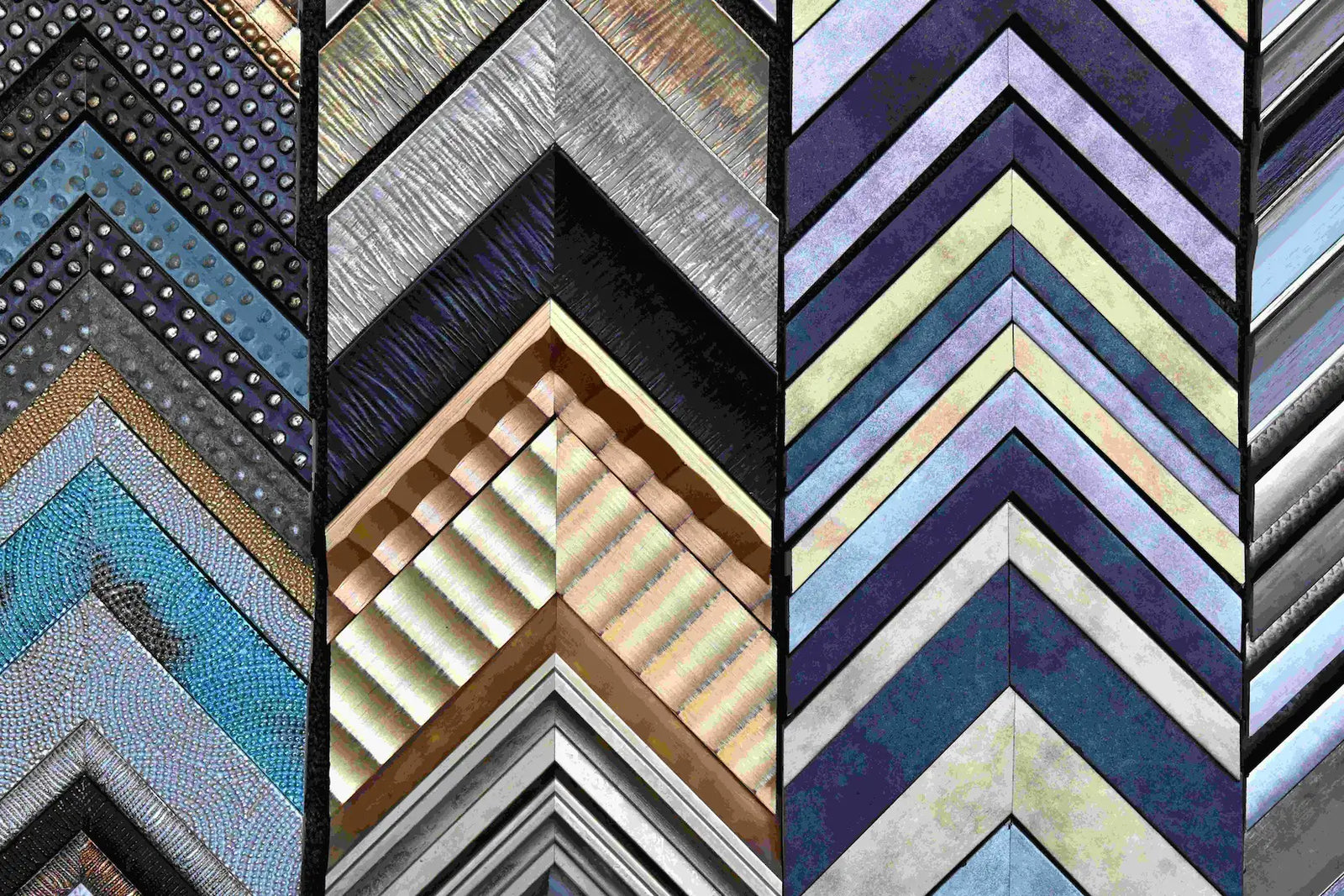 Frame Corner custom framing service preview of metallic frames
